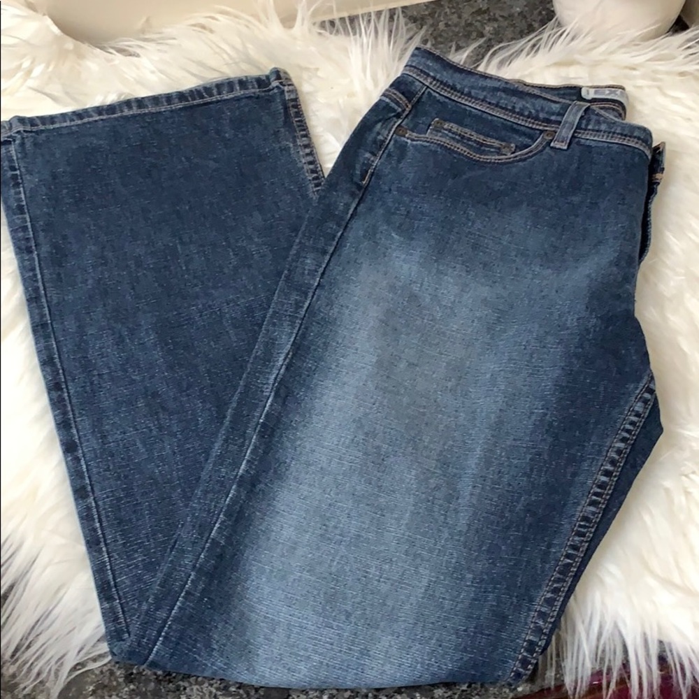 Express low slung flare precision fit jeans